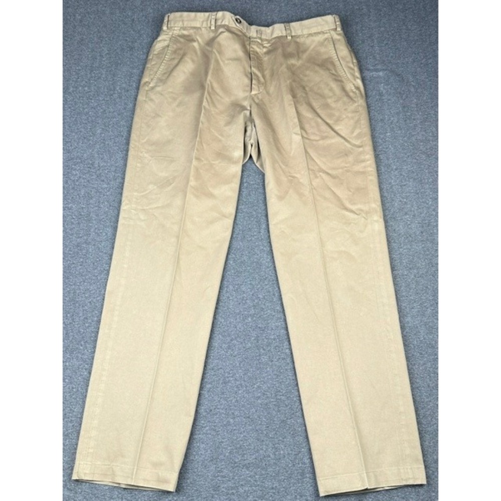 Loro Piana Mens Tan Cotton Chino Pants Made in Italy Size 52 IT 35x31.5